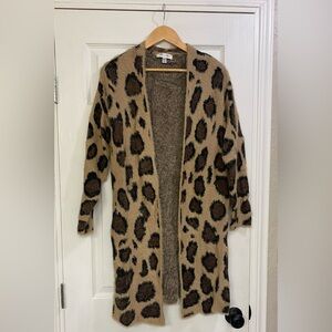 She + Sky Animal Print Long Cardigan